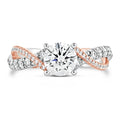 14k White Gold and 14k Rose Gold Natural Diamond Engagement Ring Setting