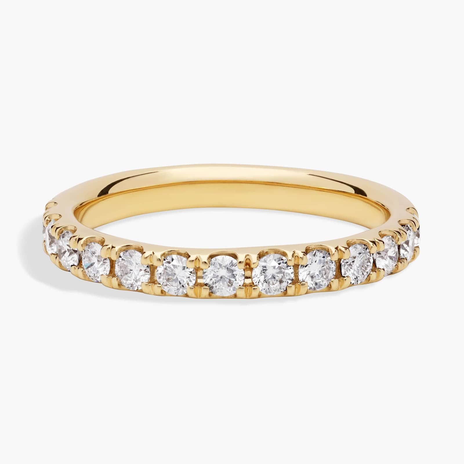 Riviera Pavé Diamond Ring in 18k Yellow Gold