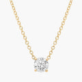 Four Prong Basket Solitaire Lab Grown Diamond Pendant In 14K Yellow Gold