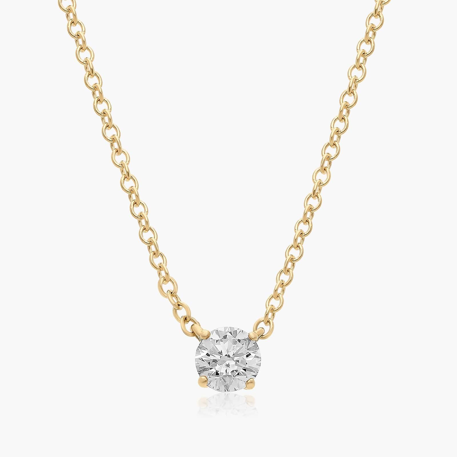 14K Yellow Gold Four Prong Basket Solitaire Lab-Grown