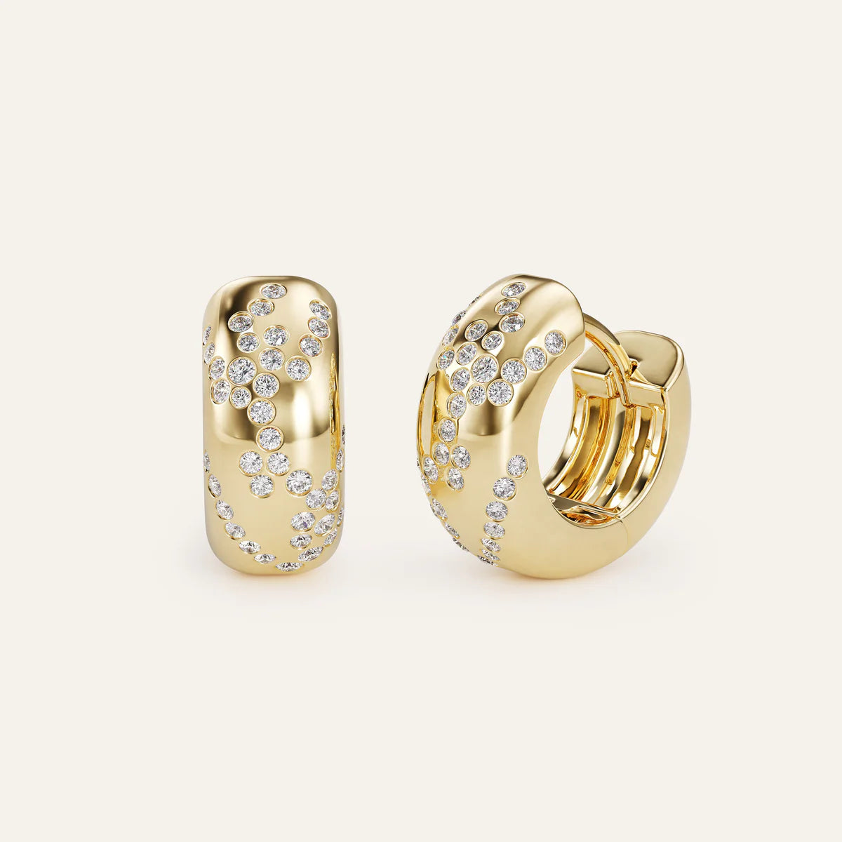 Huggie Hoops with Diamonds